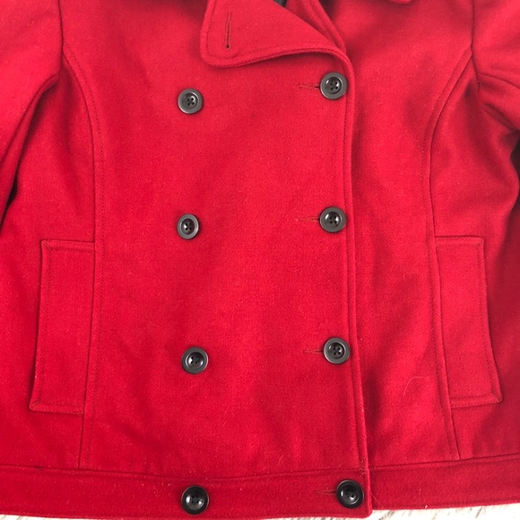 ❤️Red Old Navy Pea coat❤️ - Picture 2 of 6